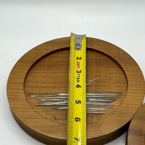 Vintage 1970s R Schmidt seaside hand painted and signed. - Picture 4 of 7